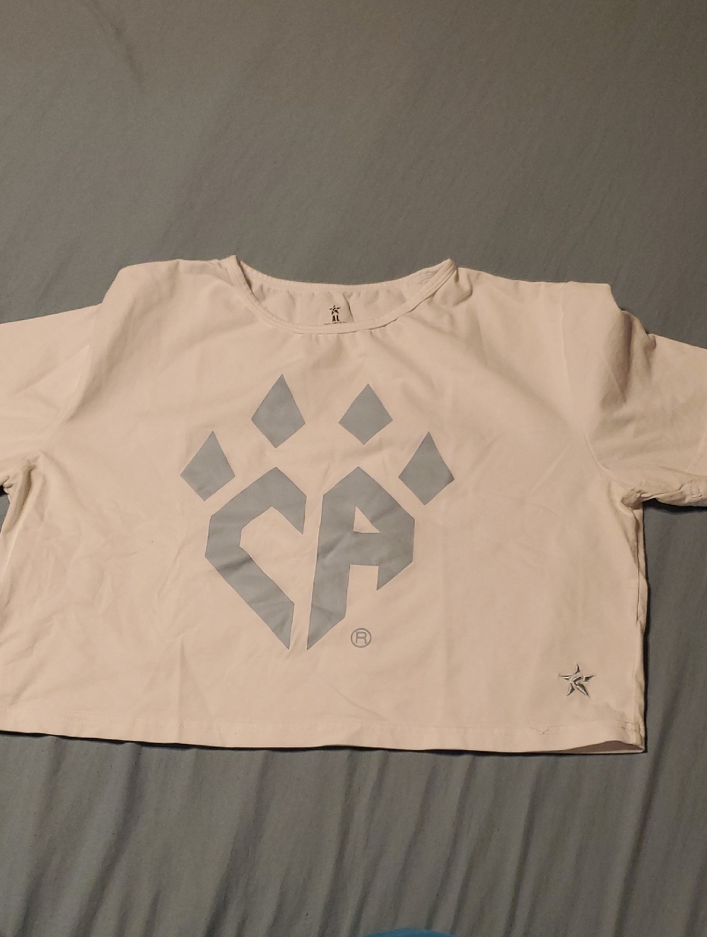 Cheer Athletics White Graphic Crop Tee AL